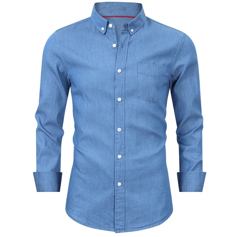 Herren Denim Langarmhemd – Arvello