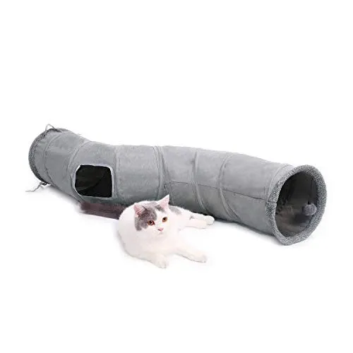 Beautiful Foldable Cat Tunnel Cat Toy with Ball Rustle Tunnel for Cats Welphln Rabbit or Small Animals
