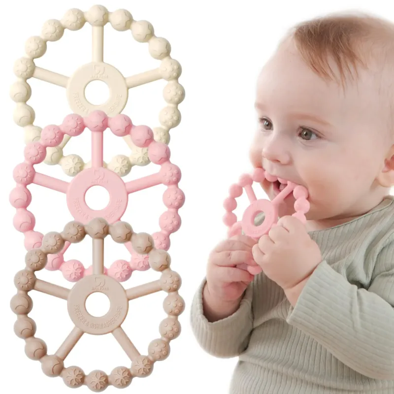Teething ring baby, 3-pack teething ring baby toy cooling, silicone grasping ring