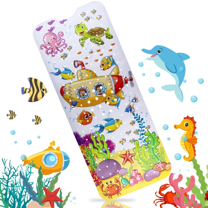 Bathtub mat Mold-resistant printed bath mat, non-slip bathtub liner