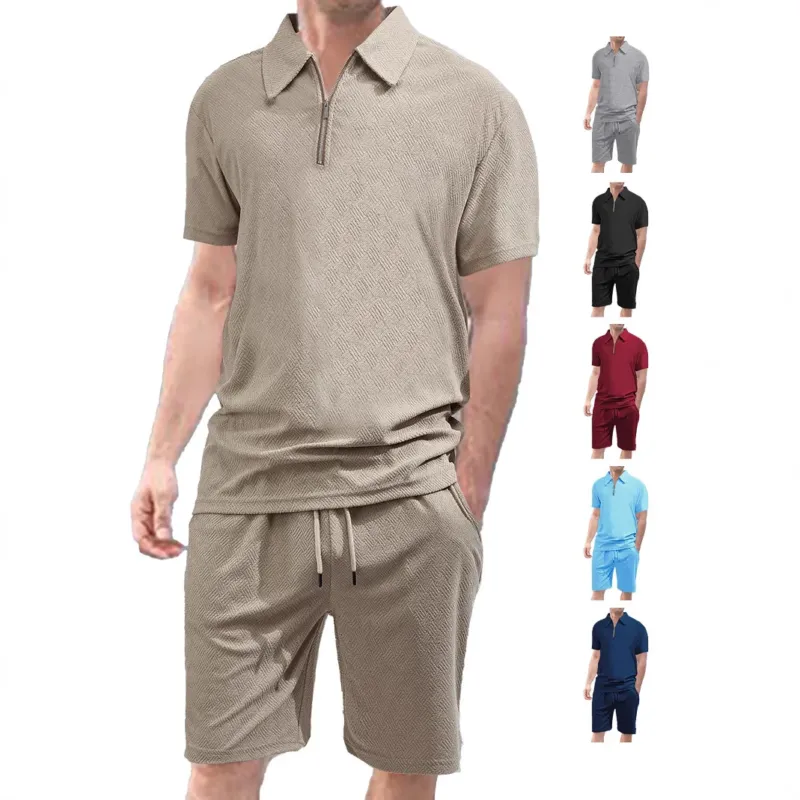 Herren Sportliches Kurzarm-Set mit hochwertiger Struktur – Marzano