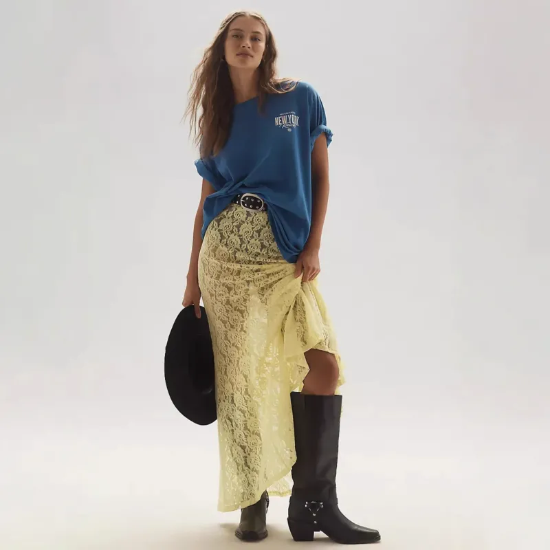 Damen lässiges T-Shirt mit coolem Druck und oversized Schnitt – Orélia