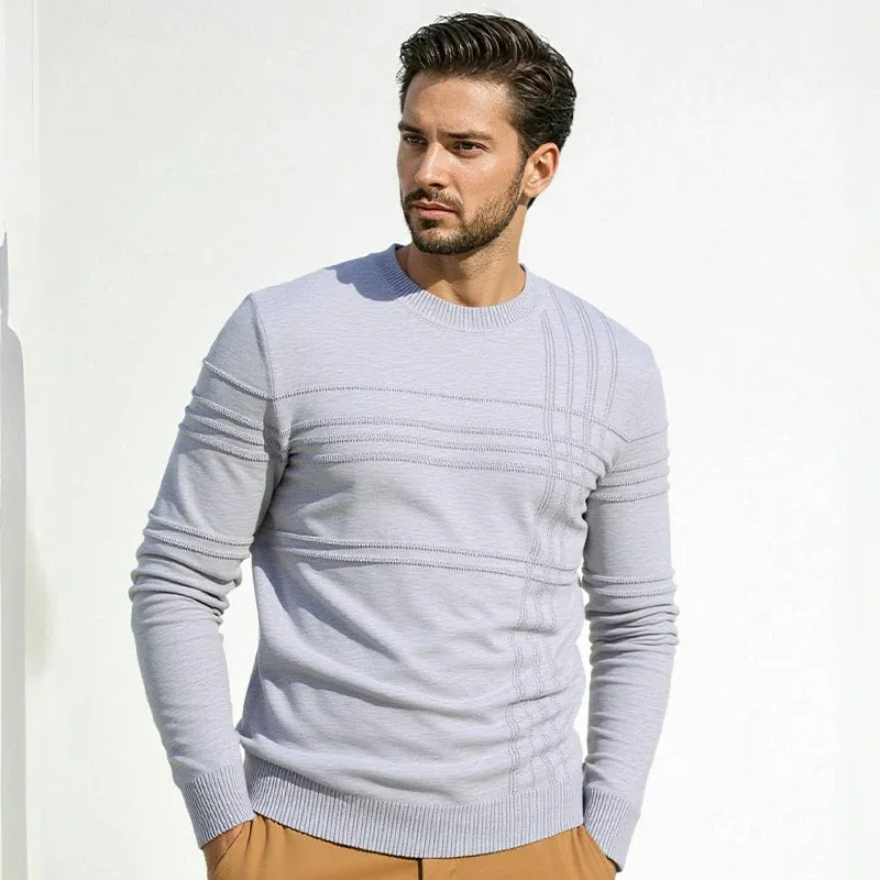 Herren modischer Strickpullover mit strukturiertem Design – Norvane