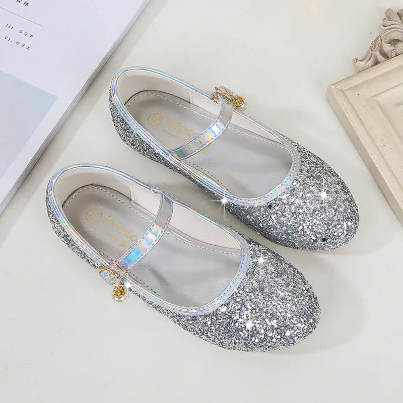 Mädchen Glitzernde Mary Jane Ballerinas mit Perlenapplikation