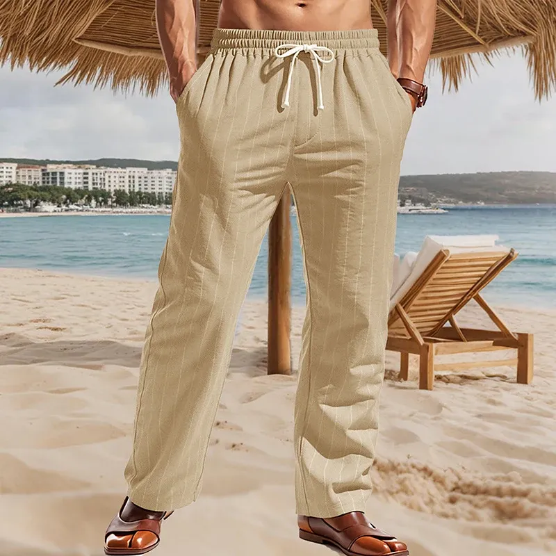 Herren elegante Freizeit-Hose mit stylischem Streifenmuster – Sorevano