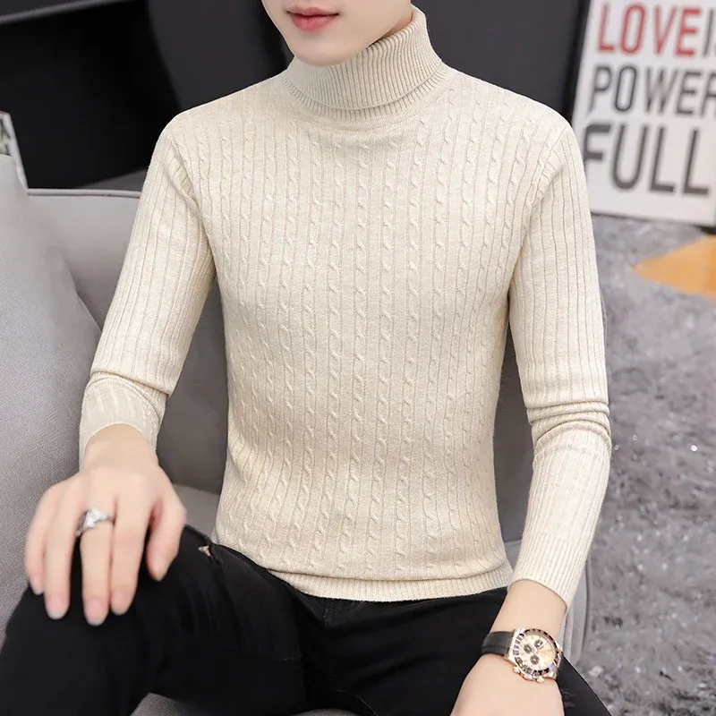 Herren Rollkragenpullover im stilvollen Rippstrickdesign – Norvane