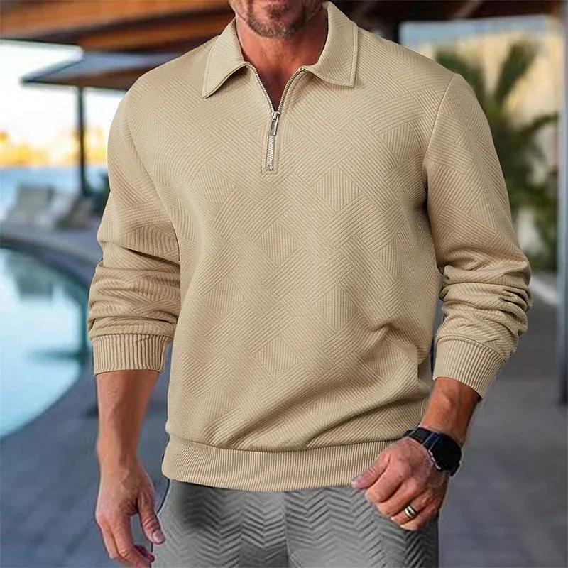 Herren pullover mit Reißverschluss und strukturiertem Design – Norvane