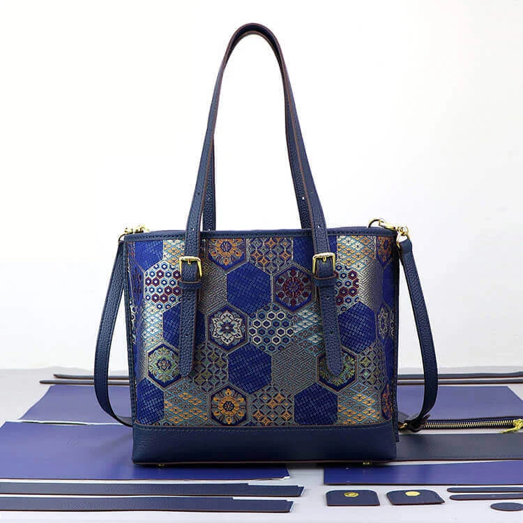 Customizable Panel Shoulder Tote Bag DIY Kit – Babylon Leather - Babylon LeatherBabylon LeatherSYR35-Dark Blue-Heat-Activated Adhesive-Color-Matched & With Fabric